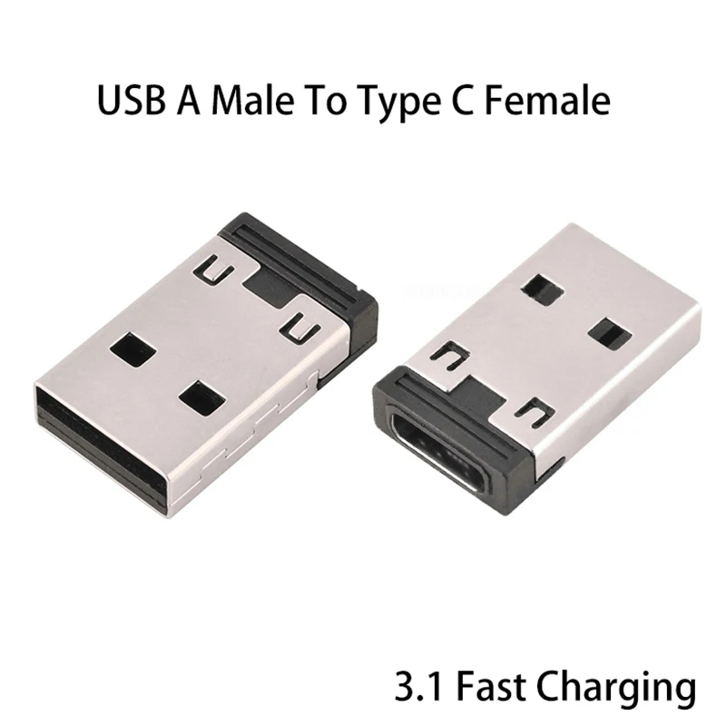 1PC USB Adapter Stecker Schnelle Lade USB A Stecker Auf TYP C Buchse Stecker Auf Buchse Auf Stecker USB 3,1 Lade Port Buchse Image
