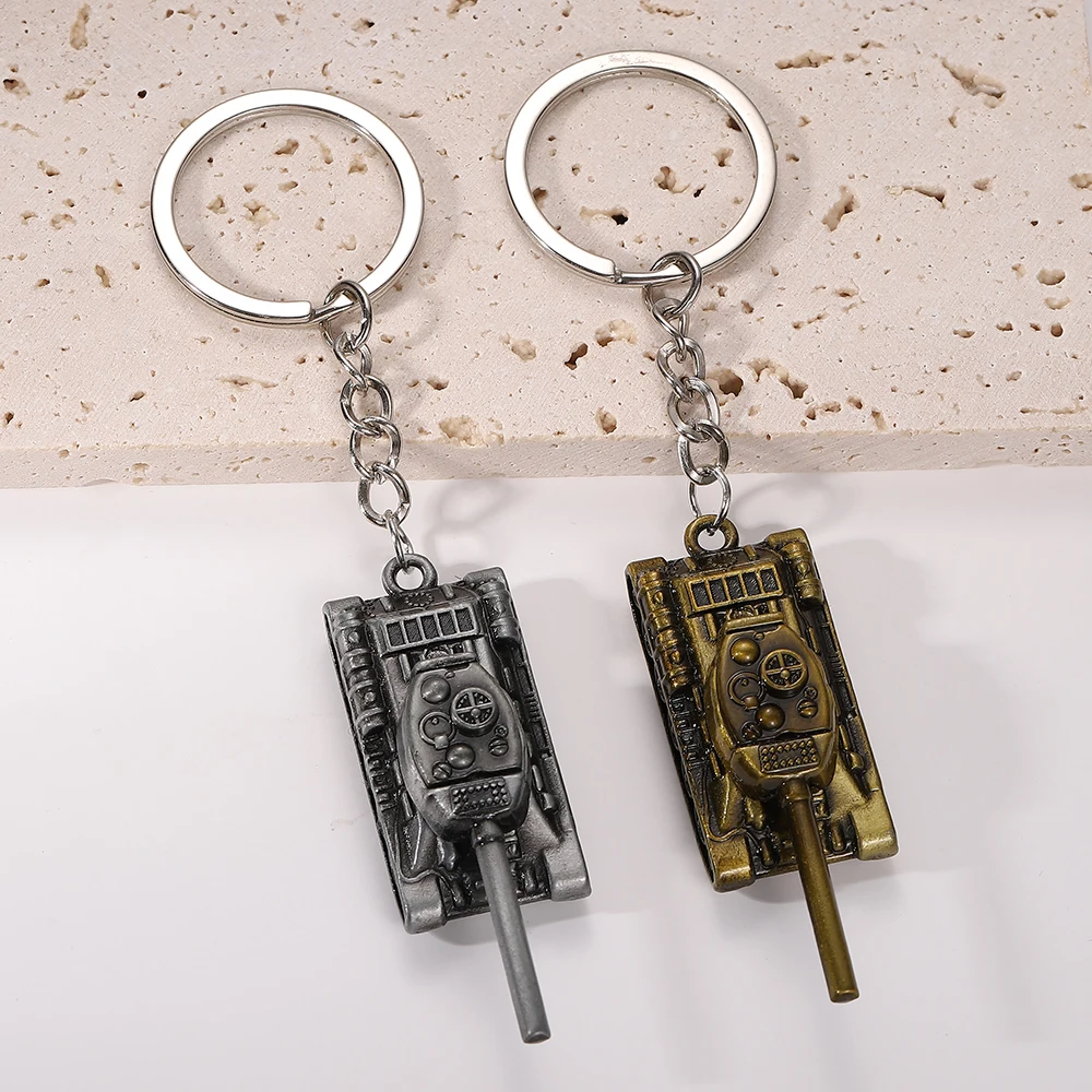 Mode WOT World Of Tanks Schlüsselanhänger 46G Heavy Punk Waffe 3D Tank IS Serie Schlüsselanhänger Schlüsselanhänger Ringe für Männer Autohalter Schlüssel Image