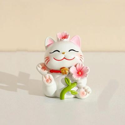 Cartoon Mini Harz Glück Katze Puppe Kuchen Dekoration Blume Kätzchen Ornament Märchen Garten Auto Image