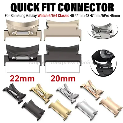 22 mm 20 mm Quick-Fit-Anschluss für Samsung Galaxy Watch6 5 4 Serie, Metallarmband, Stahladapter für Galaxy-Uhrenarmband-Zubehör Image