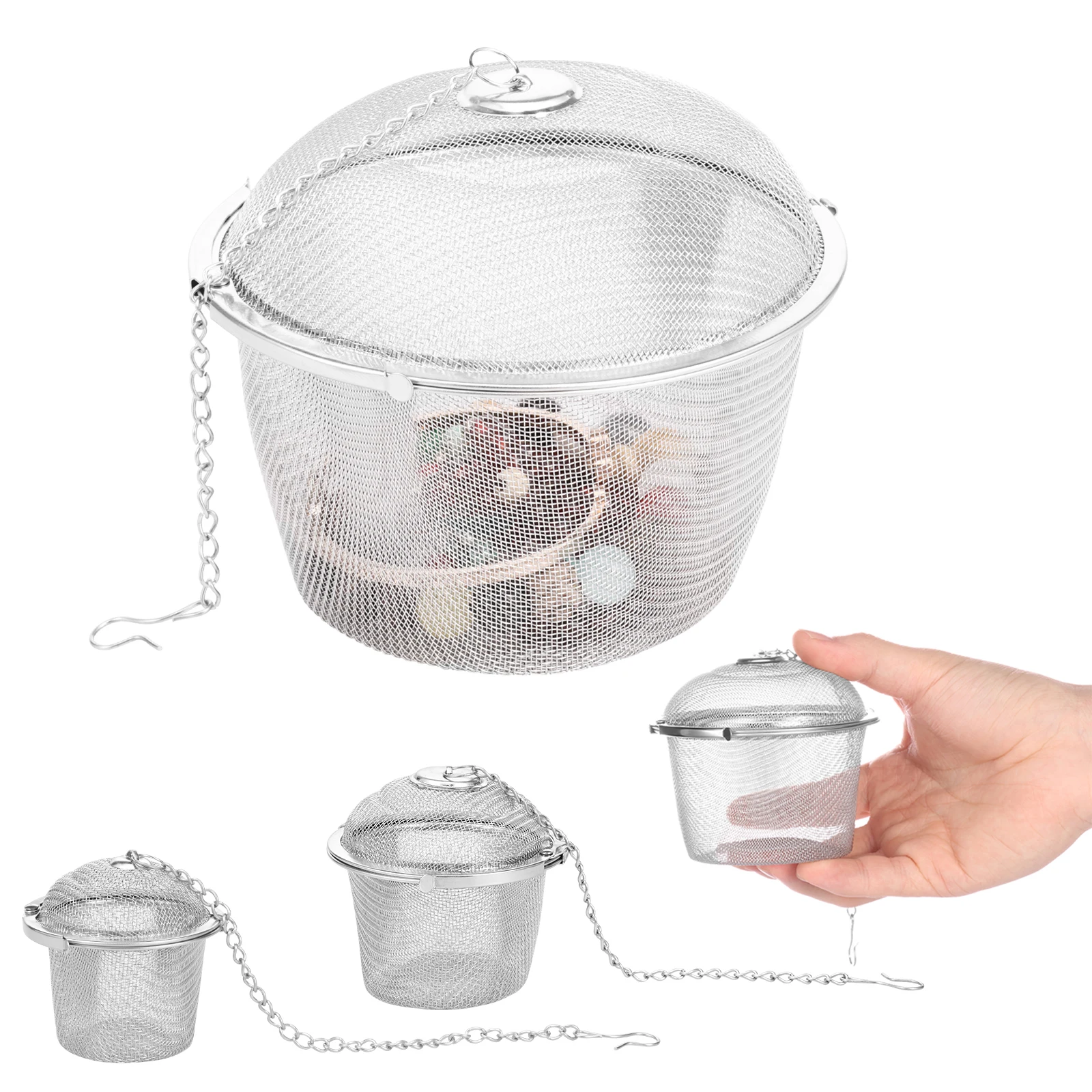 3/6 Stück Ultraschall-Schmuckreiniger-Korb, Netz-Reinigungskorb für Edelstahlteile mit Schloss für die meisten Ultraschallmaschinen sauber Image