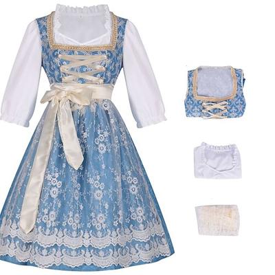 Karneval Oktoberfestbier Kostüm Bestickt Blumen Kleid Dienstmädchen Bayerisch Wiesn Damen Party Bier Festival Stoff im traditionellen Stil Image