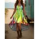 Per donna Abito Midi Abito a trapezio Abito Estivo Vacanza Casual Boho Uscire Spiaggia Vestibilità regolare Floreale Grafico Senza Maniche Scollo a V Blu Viola Arancione Verde Estate Primavera