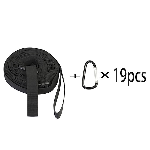Outdoor-Camping-Wäscheleine, Camping-Aufbewahrungsgürtel, Multifunktions-Zelt-Lanyard, 19 Ringe mit Bergsteigerschnalle Image