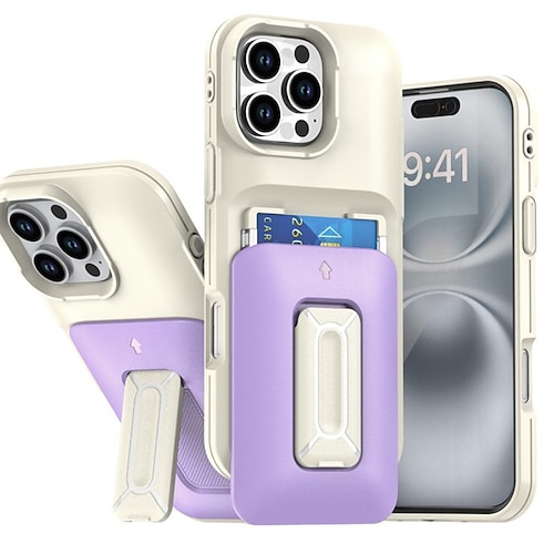 Handy Hülle Handyhüllen Für iPhone 16 15 14 Pro Max Plus 16e 13 12 11 Pro Max Rückseite Mit Ständer Stoßfest PC Image