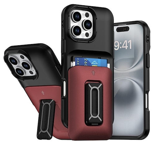 Handy Hülle Handyhüllen Für iPhone 16 15 14 Pro Max Plus 16e 13 12 11 Pro Max Rückseite Mit Ständer Stoßfest PC Image