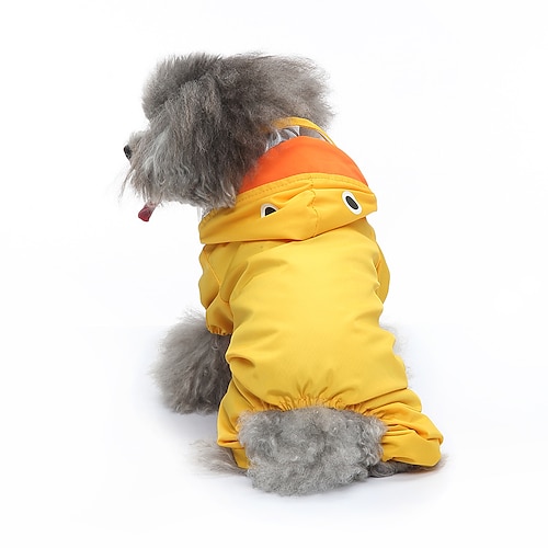 Hund Regenmantel Wasserdichter Regenponcho mit Kapuze Verstellbare Haustier Regenjacke mit Leinenöffnung für kleine und mittelgroße Hunde Image