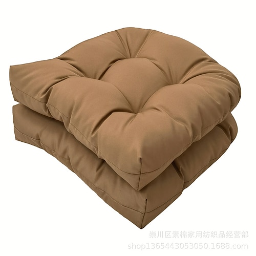 Cuscini per sedie da esterno impermeabili, set da 2, cuscini per sedie da patio a forma di U da 19 x 19, per sedie da giardino, per mobili da giardino, decorazione per la casa e il giardino.