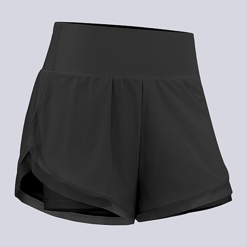 Damen Einfarbig Lässiger Rock Tennishose Kontrast-Mesh Breiter Bund Schnelltrocknend Atmungsaktiv Tennis Golfspiel Pickleball Schwarz Himmelblau Purpur Tennisbekleidung Image