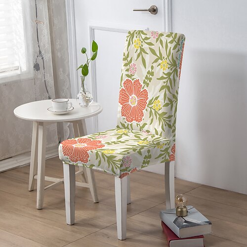 Stuhlbezug für Esszimmerstühle, Stuhlbezug für Hocker, geometrisch bedruckte Polyester-Schonbezüge Image
