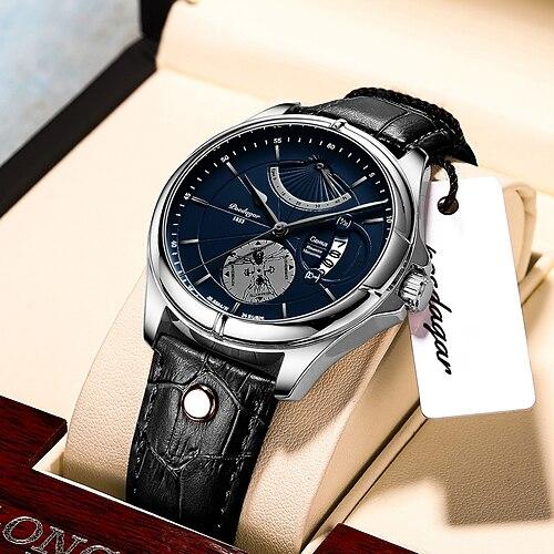 Herrenuhr Mode Top Luxus Sport Herren Armbanduhr wasserdicht leuchtend Leder Datum Quarzuhren