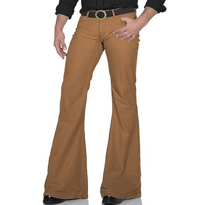 Retro Vintage 1970er Groovy Schlaghosen Hippie Disco Mittlere Hüfthöhe Einfarbig Herren Halloween Karneval Musikfestival Retro-Mottoparty Erwachsene Hose Image
