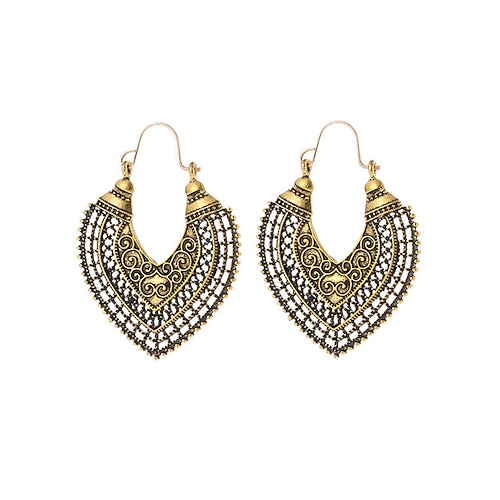 Vintage-Ohrringe im Bohemian-Stil für Damen – leichte Hakenohrringe aus Metalllegierung im Tribal-Stil für Damen – ideal für Festivals, Partys, Freizeitoutfits und Geschenke Image