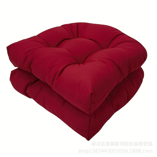 Sitzkissen für Gartenstühle, wasserdicht, 2er-Set, 48,3 x 48,3 cm, U-förmige Terrassenstuhlkissen für Terrassenmöbel, Stühle, Heim- und Gartendekoration Image