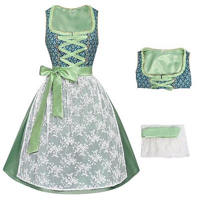 Karneval Oktoberfestbier Kostüm Kleid Dienstmädchen Bayerisch Wiesn Damen Party Bier Festival Stoff im traditionellen Stil Image