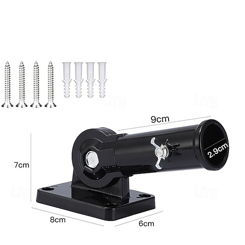 Verstellbarer Fahnenmastenhalter Fahnenmasthalterung für Außenhaus robuster Aluminium Multifunktions-Fahnenmast-Montagehalter rostfrei mit Zubehör 1 Innendurchmesser Image