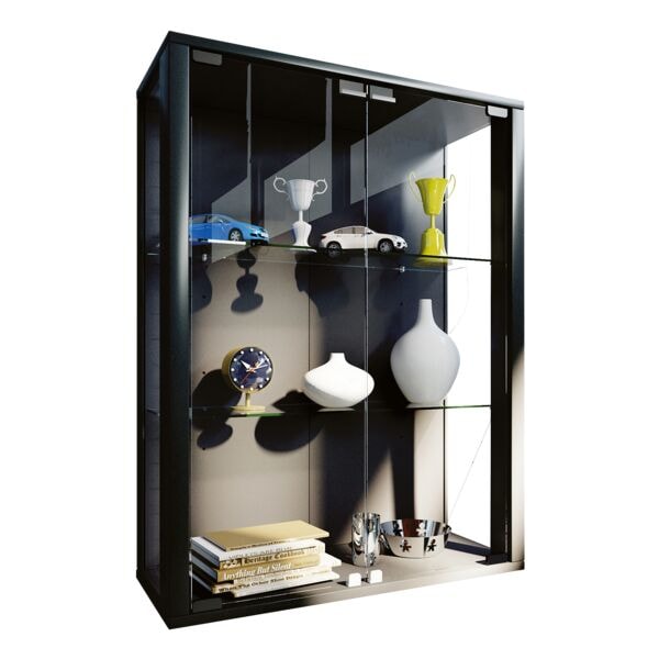 VCM Wandvitrine »Udina LED« schwarz, 60x80x25 cm Image
