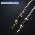 Hifi 7N OCC Argento Placcato da 3,5 mm a 3,5 mm Cavo ausili per cuffie Cavo adattatore Cavo audio aggiornato Cavo audio per auricolari Cavo audio Hifi
