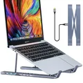 Supporto per docking station per laptop USB C con HDMI 4K, 8 porte | Hub USB C alimentato | Supporto per laptop regolabile per laptop da 10-17". | Leggero