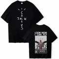 Travis Look Mom I Can Fly T-shirt Camicia Scott da donna Camicia a maniche corte unisex Harajuku girocollo in cotone