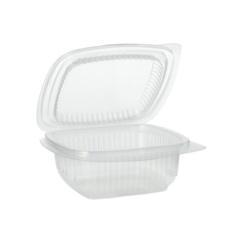 Starpak 100 Verpackungsbecher mit Klappdeckeln, PP rechteckig 250 ml 4,4 cm x 11,5 cm x 12 cm transparent Image