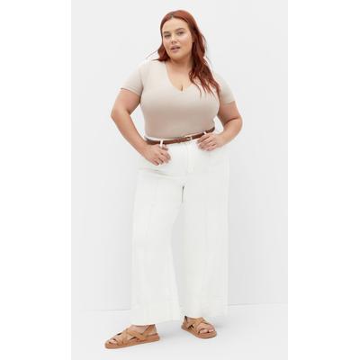 Plus Size Women's Harley Millie Crop Jean - ivory by CITY CHIC in Cream (Size 14 W)