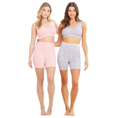 Plus Size Women's Comfort Choice® 2-Pack Cotton Full Coverage Bra by Comfort Choice in Sky Blue Floral Pack (Size 48 B)
