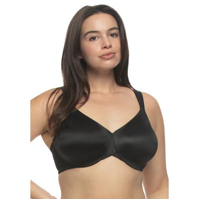 Plus Size Women's Stellar Smooth Satin Unlined Underwire Bra by Paramour by Felina in Black Blk (Size 44 DDD)