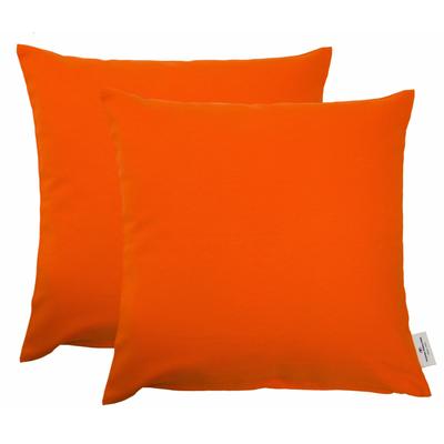 Dekokissen TOM TAILOR HOME "Dove" Gr. 1, orange (orange, unifarben), B:38cm L:38cm, Baumwolle, Dekokissen_Sitzkissen_Kissenhüllen, unifarben, Kissenhüllen ohne Füllung, 2er Pack Image