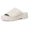 Pantolette TAMARIS, Damen, Gr. 39, weiß (sanftes weiß), Leder, casual, Schuhe, Plateau, Sommerschuh, Schlappen im monochromen Look
