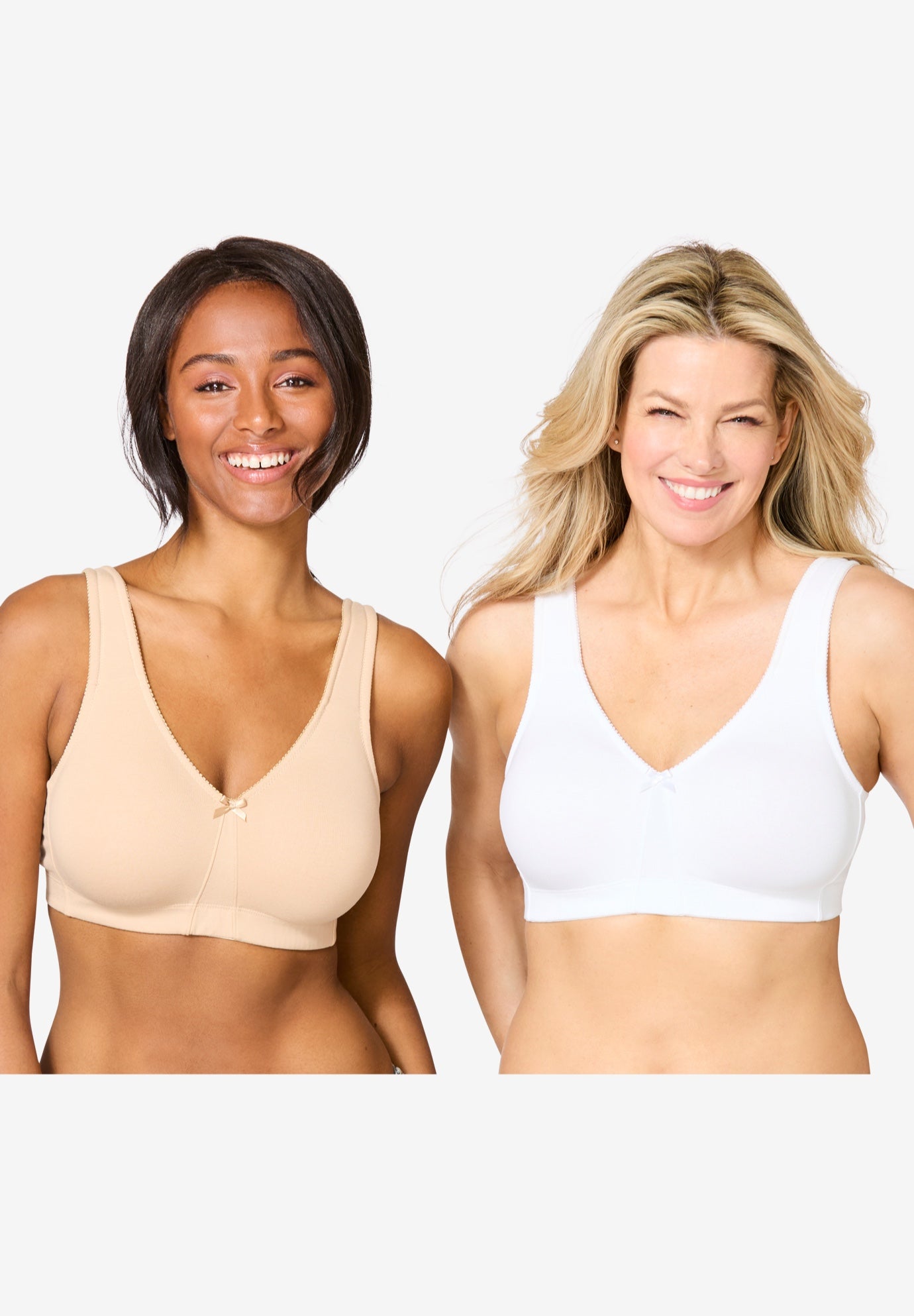 Plus Size Women's Comfort Choice® 2-Pack Cotton Full Coverage Bra by Comfort Choice in Basic Pack (Size 46 DDD)