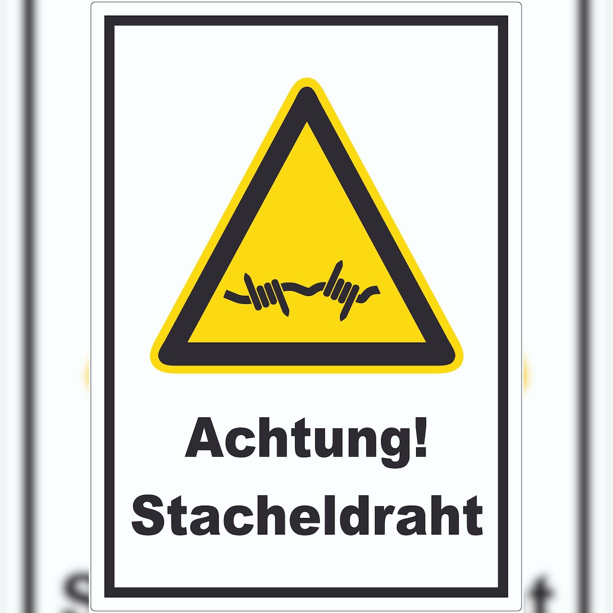 HB-Druck Achtung Stacheldraht Aufkleber A8 (52x74mm) Image