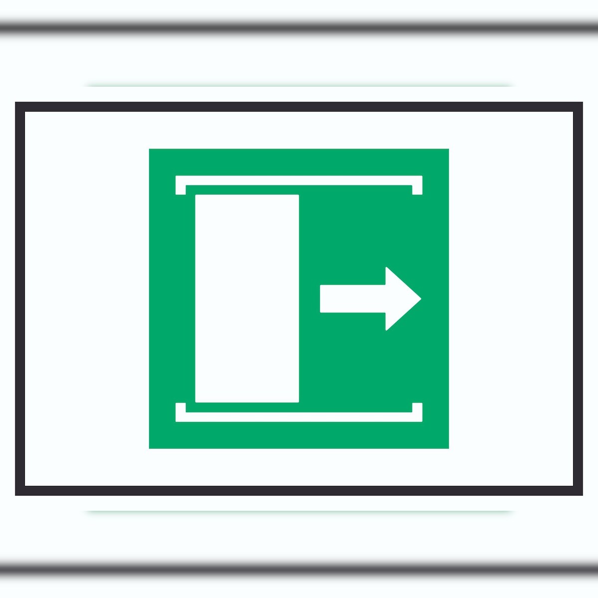 HB-Druck Schiebetür öffnet nach rechts Symbol A0 (841x1189mm) Schild Image