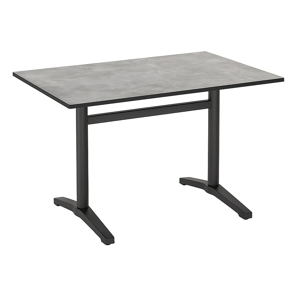 BIG Möbel GmbH Gastro Outdoor Terrassentisch Richard Double | 120x70 cm | HPL Compact Zement Beton Grau Image