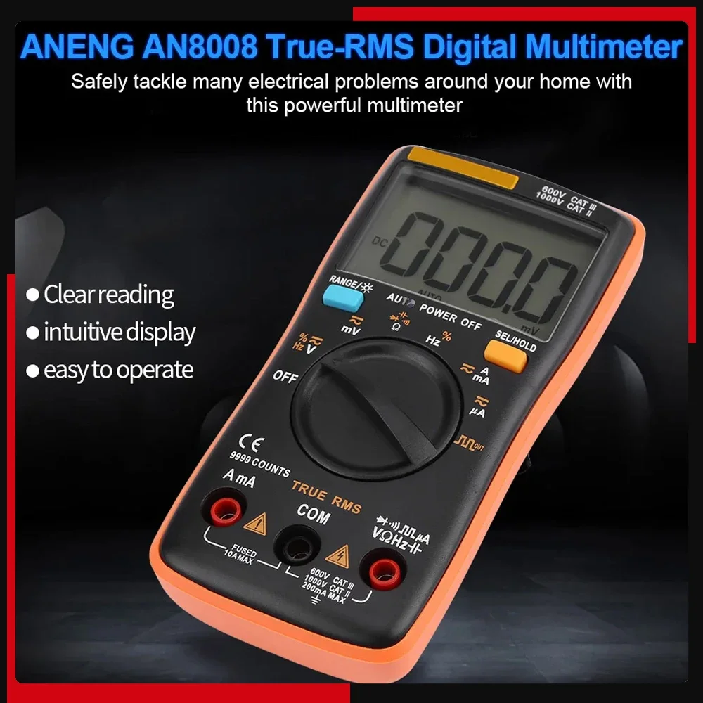 ANENG AN8008 True RMS Digitalmultimeter AC DC Spannung Amperemeter Strom Ohm Meter Strommesser Volt Ohm Meter Digitalmultimeter Image