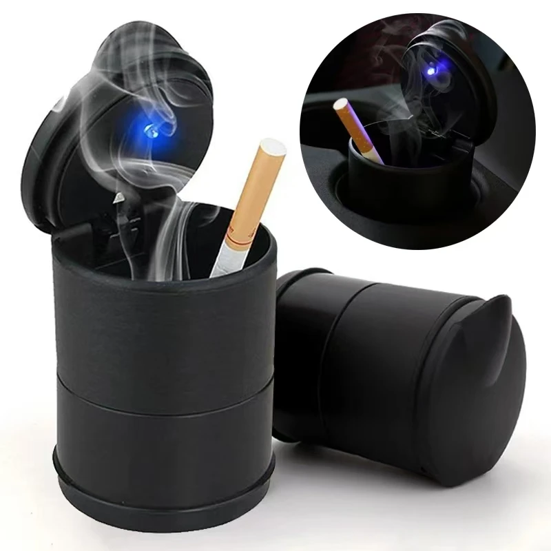 Tragbare Auto LED Aschenbecher Universal Auto Aschenbecher Zigarette Asche Halter Tasse Auto Innen Dekor Auto Zubehör Innen 7x7x10CM
