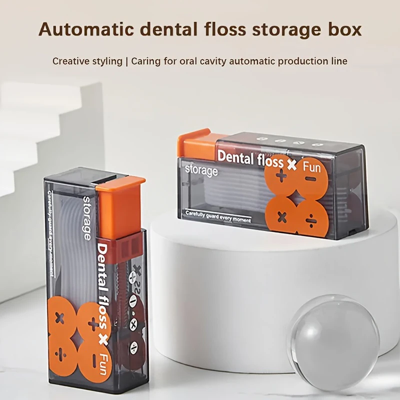 Automatische Zahnseide Lagerung Box Pop-Up Zahnseide Spender Mit 10Pcs Zahnseide Dental Oral Hygiene Pflege Tragbare Image