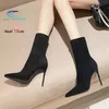 6 cm 8 cm 10 cm Täglichen Frauen Spitz Kurze Stiefel Elegante Damen Schuhe 2025 Herbst Winter