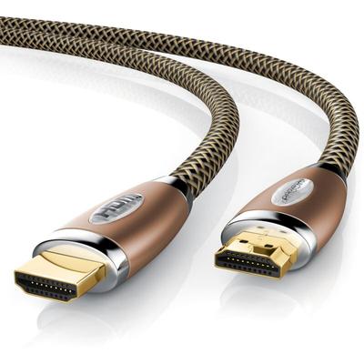 8k HDMI-Kabel 2.1, 4k Ultra hd 2160p, 3D, Nylonummantelung, Vollmetall Stecker, hdmi Typ a - 1m Image