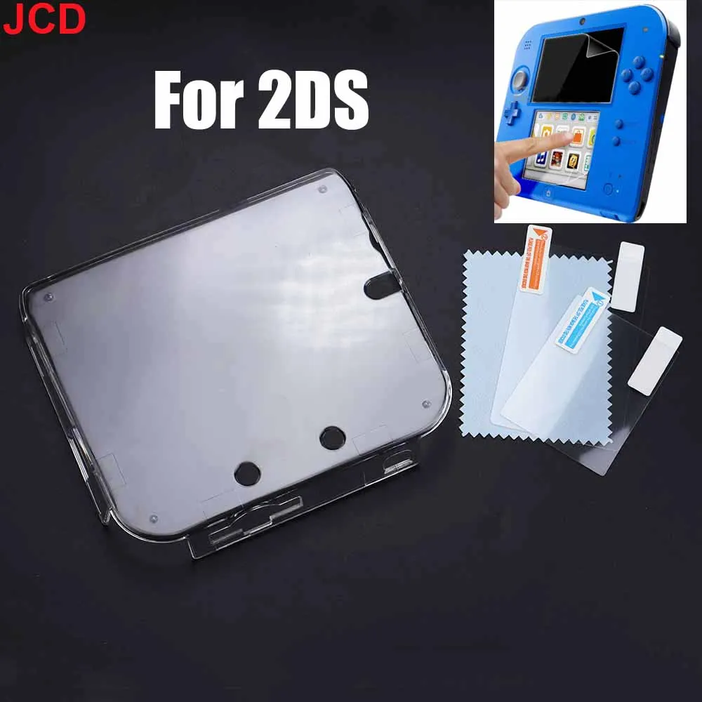 JCD 1 Stück Clear Crystal Schutzhülle Cover Hard Shell Skin für 2DS + Anti-Staub-Folie für 2DS Displayschutzfolie Image