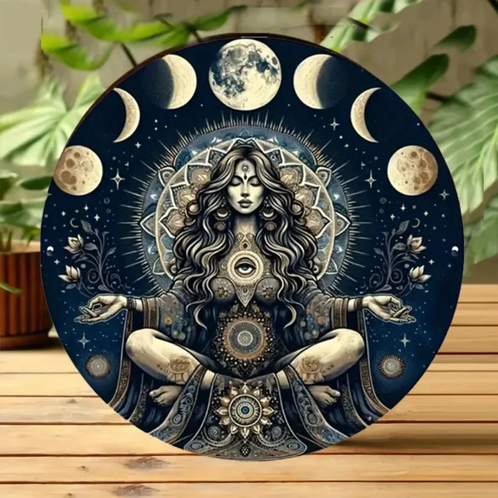 MysticMoon Elegance ™ Mystical Moon Phases Wanddekoration – Damen – Zentrisches Design – Ideal für Zuhause und Büro – alle Wettergebrauch Image