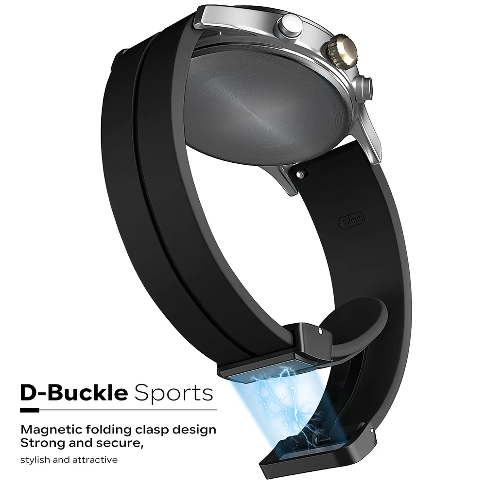 20 22 mm magnetisches Faltschnallenarmband für Samsung Galaxy Watch 7/FE/6/4/5pro/classic/Gear S3 Frontier/active 2 Sport Gummiband Image