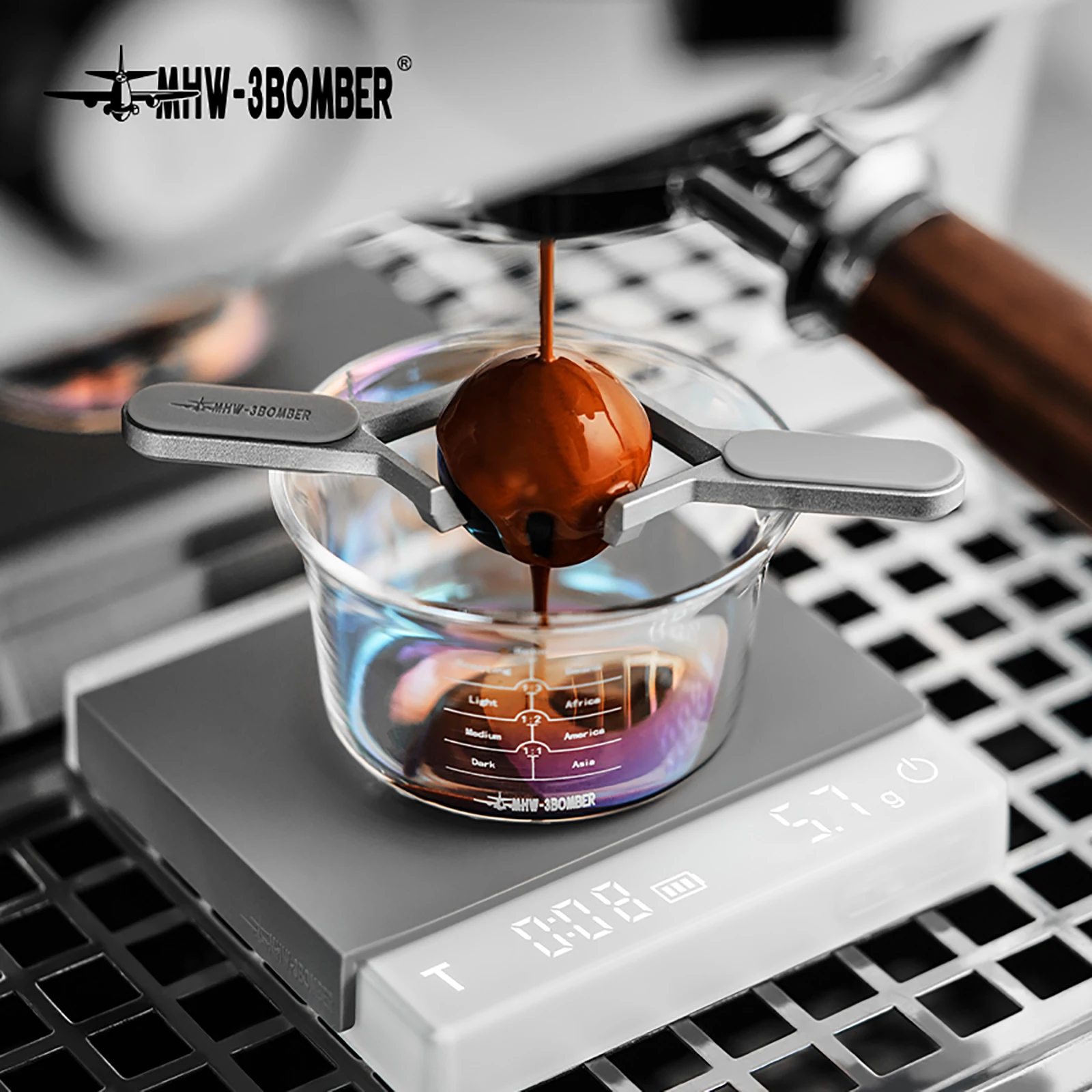 MHW-3BOMBER Glatte Espresso Chilling Ball Stand Espresso Gefrorene Kugel Edelstahl Kaffee Eis Ball Kaffeemaschine Zubehör