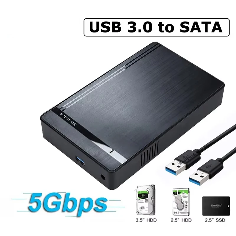 HDD-Gehäuse 3,5/2,5 Zoll SATA auf USB 3.0-Adapter Externes Festplattengehäuse Hochgeschwindigkeitsadapter für PC Laptop HDD Box Case Image