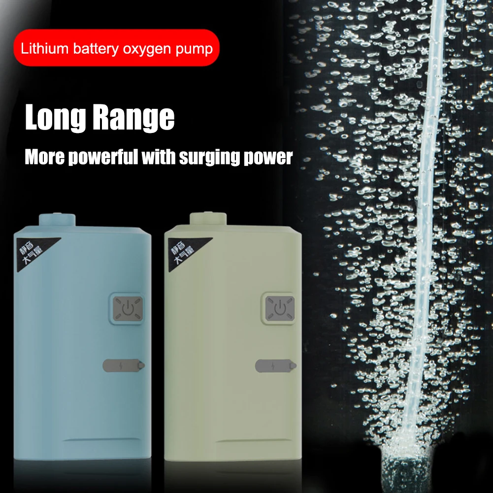 Sauerstoffreiche Aquariumpumpe, USB wiederaufladbar, Luftsprudler, Belüfter, extrem leise, Sauerstoff-/Luftpumpe, tragbares Angelwerkzeug Image