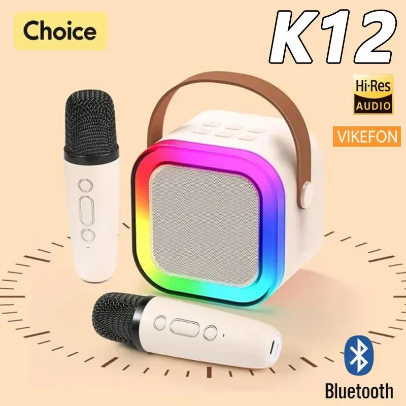Bluetooth K12 Karaoke-Maschine tragbare 5,3 pa Lautsprechers ystem mit einzelnen Dual-Funk mikrofon Heim familie singen Kinder geschenke Image
