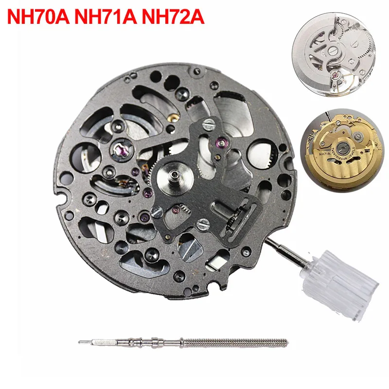 Original NH70 NH71 NH72 Hochpräzises skelettiertes Uhrwerk, automatischer Selbstaufzug, 24-Juwelen-Mechanismus, Modifikationsteile Image