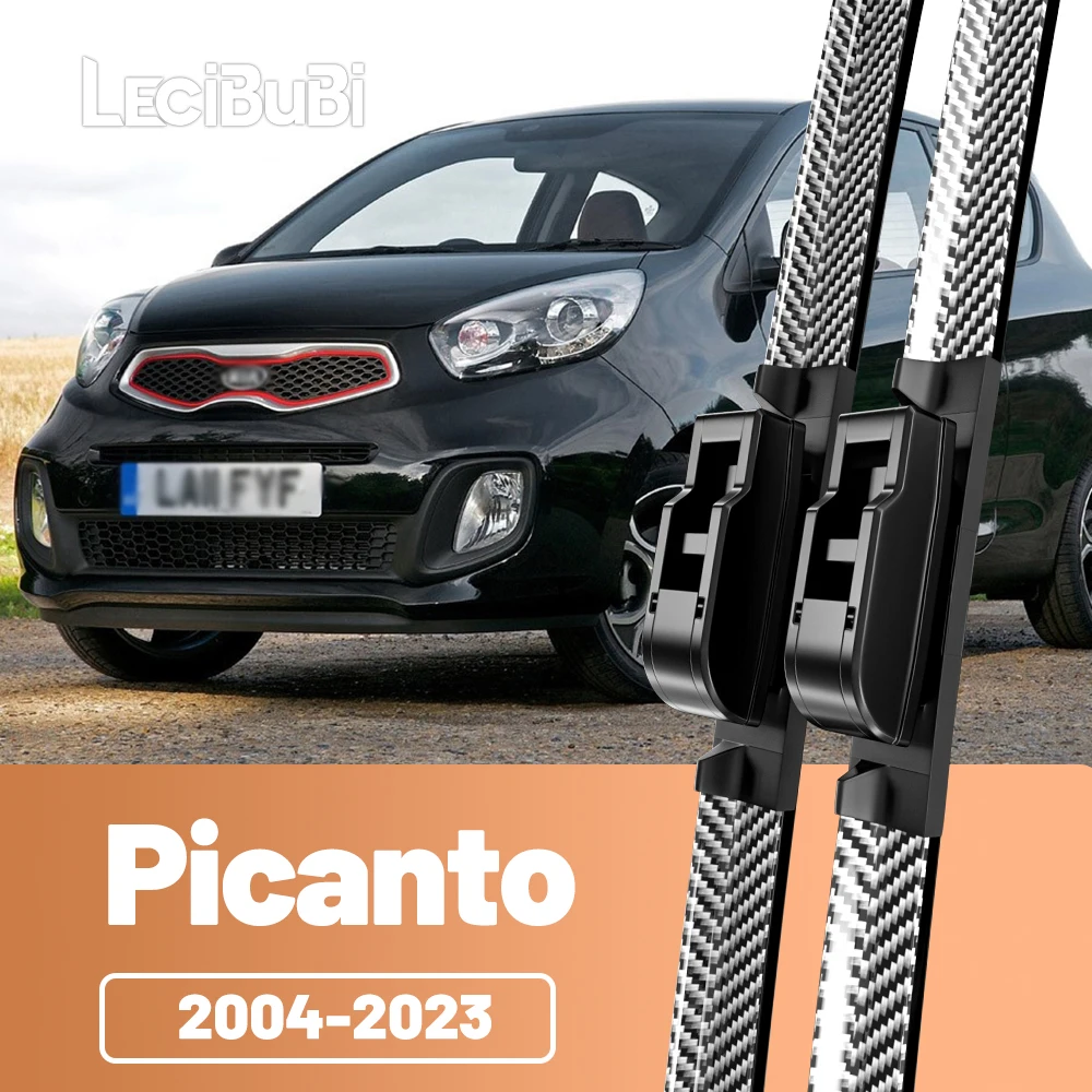 2 stücke Frontscheibe Scheibenwischerblätter Carbon Faser Scheibenwischer Für Kia Picanto TA JA 2004-2023 2011 014 2016 2017 2018 2019 Image