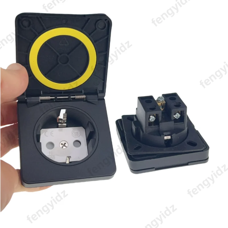 Deutschland Wasserdichte Industriesteckdose AC-Steckdose AU Verdeckter Stecker Elektrische wasserdichte Abdeckung Stromanschluss Sicherheitssteckdose Image