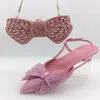 INSIGHTLINK Lady Pink Gold Strass Hochzeitsschuhe mit passenden Taschen Braut Frau Schuhe und